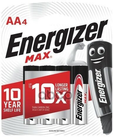 Батарейка Алкалиновая Energizer Max Aa 15v Упаковка 4 Шт. E300157105 Energizer арт. E300157105