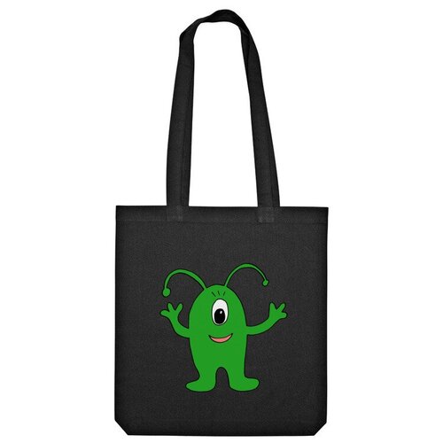 Сумка шоппер Us Basic, черный сумка монстрик с ромашкой зеленый