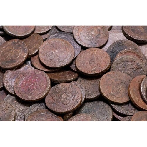 5 копеек (пятак) Екатерины 2 случайный год монета 5 копеек 1763 спм
