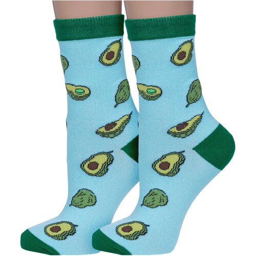 фото Носки hobby line, 2 пары, размер 36-40, голубой