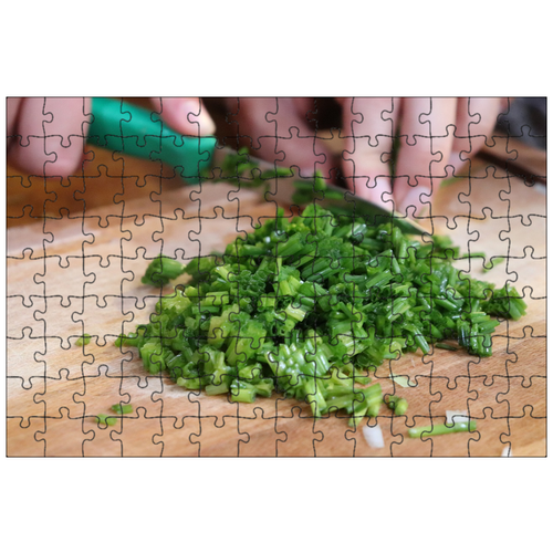 фото Магнитный пазл 27x18см."parsely, резать, овощи" на холодильник lotsprints