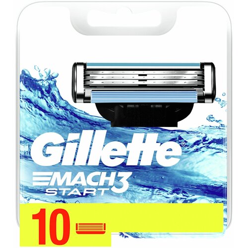 Сменные кассеты Gillette Mach3 Start, 10 шт. сменные кассеты для бритья gillette mach3 4 шт