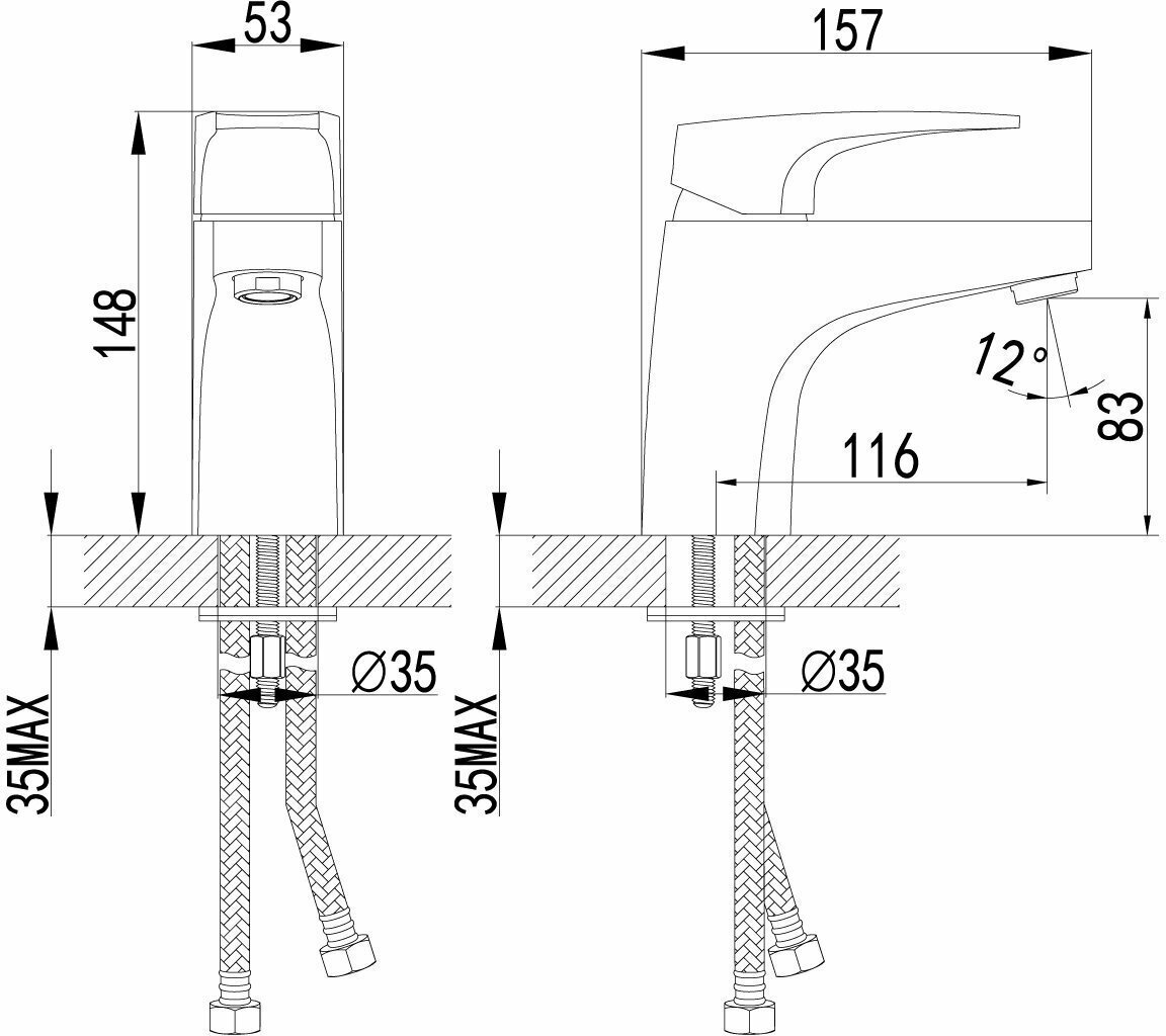 Смеситель LEMARK Shift LM4306C для умывальника