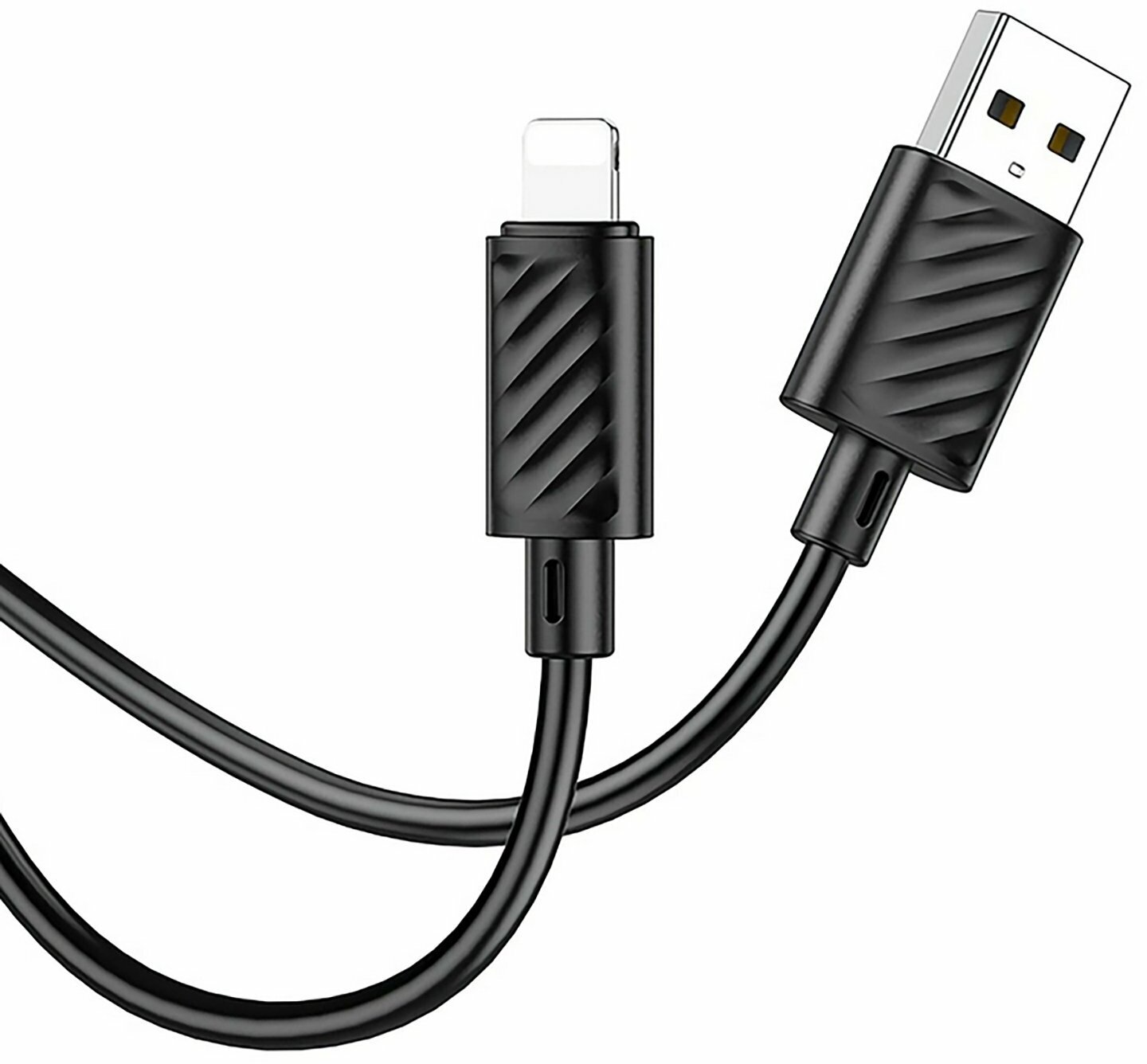 Дата-кабель USB 2.4A для Lightning 8-pin Hoco X88 ПВХ 1м Black