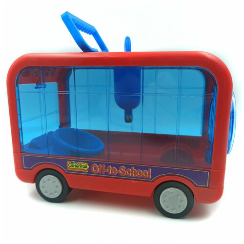 Клетка для грызунов / автобус на колесах с поилкой и кормушкой, шаг прута 6 мм, 21*17*12 см