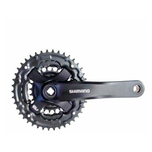 наудаление система шатунов shimano altus m371 9 ск 44 32 22 квадрат 175 мм черный Система шатунов велосипедная Shimano TOURNEY FC TY501, 175 мм, 42 34 24, под квадрат, без защитой, AFCTY501E244XLB