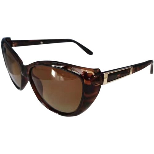 Солнцезащитные очки LABBRA, кошачий глаз, оправа: пластик, поляризационные, для женщин, коричневый