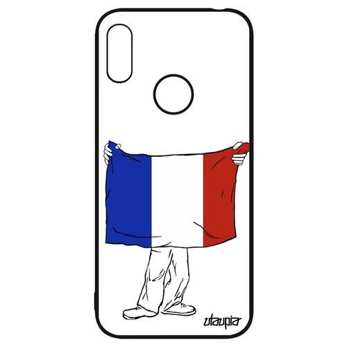 фото Противоударный чехол для мобильного // huawei y6 2019 // "флаг франции с руками" дизайн стиль, utaupia, белый