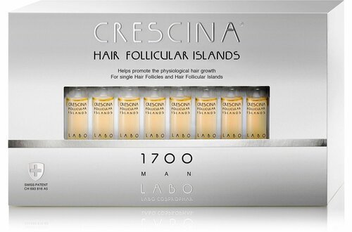 Crescina Hair Follicular Islands 1700 Man Ампулы для возобновления роста волос, 20*3,5 мл.