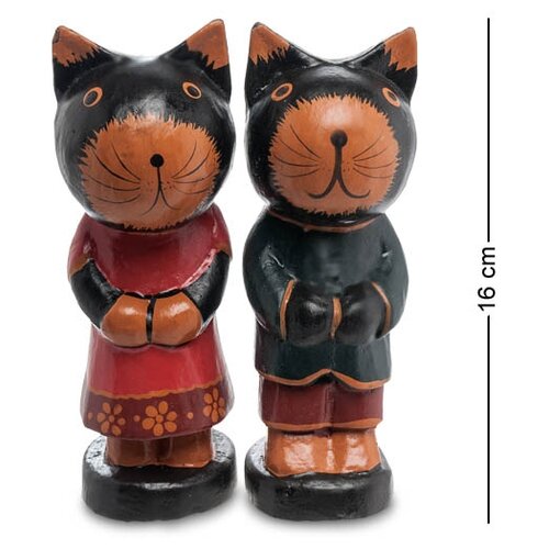 фото Статуэтка кот и кошка фольклор, набор 2 шт 28-021 113-40939 decor & gift