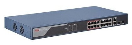 Коммутатор HIKVISION DS-3E1318P-SI L2 Смарт-управляемый 16 10100M RJ45 PoE-порт 2 Gigabit combo порт 8023afat бюджет PoE 230W