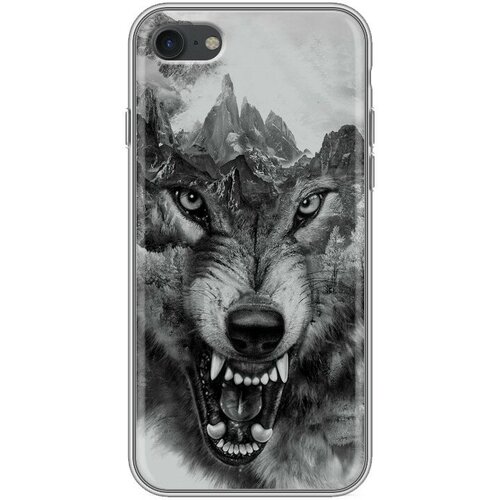 Дизайнерский силиконовый чехол для Айфон 7 / Айфон SE 2020 Волк дизайнерский горизонтальный чехол книжка для айфон 7 айфон se 2020 лесной волк