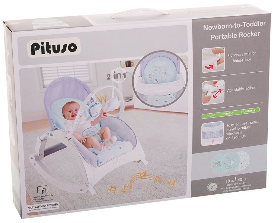 Стул-качалка Pituso "Sambra" Медвежонок, 2в1, 49х62х63см, бежевый - фото №3