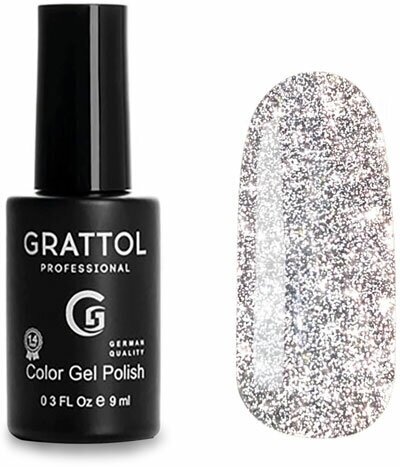 Grattol, Color Gel Polish - светоотражающий гель-лак "Bright Star" (Silver), 9мл