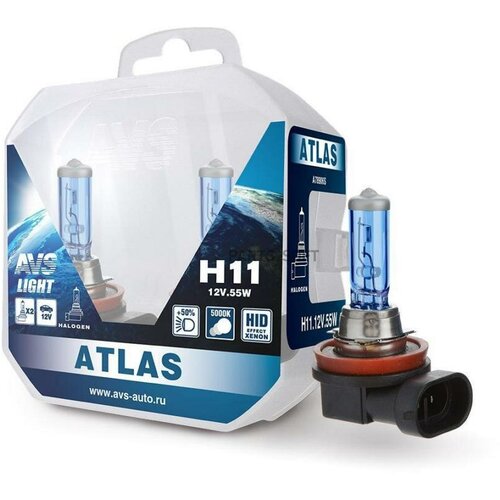 AVS A78906S лампа галогенная H11 12V55W PB5000КPB КТ2ШТ AVS ATLAS 1326₽