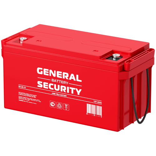 Аккумулятор General Security GS 65-12 (12V / 65Ah) для детского электротранспорта, ИБП, аварийного освещения, кассового терминала, GPS оборудованиям