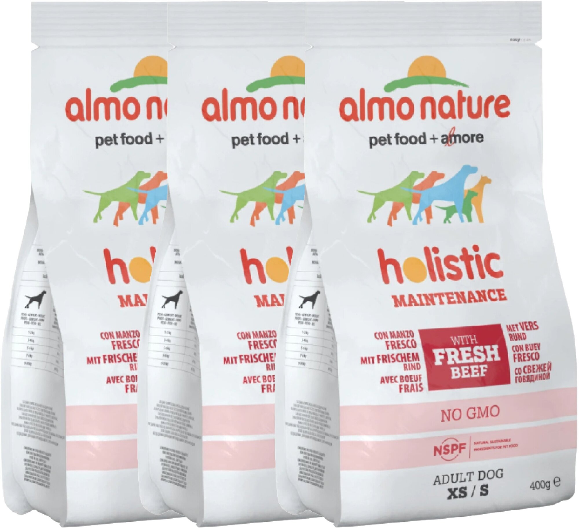 Almo Nature Для Взрослых собак Малых пород с Говядиной (Holistic - Small&Beef and Rice)706 0,4 кг х 3 шт.