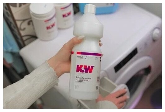 Кондиционер для белья без аромата kemvit KW Softex Sensitive, 1 л, 50 стирок.