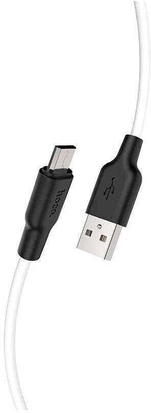 Кабель USB HOCO X21 Plus Silicone, USB - Micro USB, 2.4А, 2м, белый