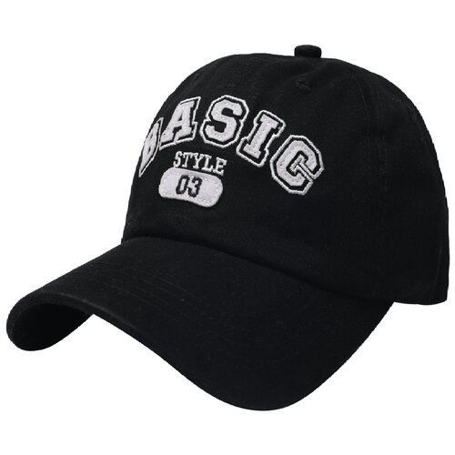 фото Бейсболка универсальная be snazzy czd-0054 с нашивкой basic. цвет черный с белым. размер 56-60