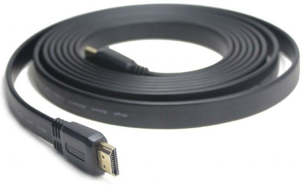 Кабель HDMI 1м Gembird CC-HDMI4F-1M плоский черный - фото №6
