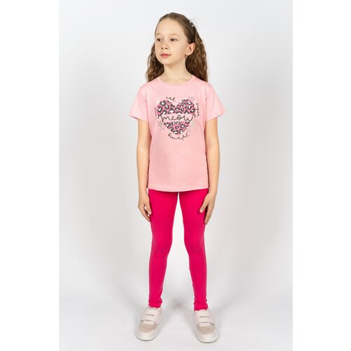 Комплект одежды Let's Go, футболка и легинсы, повседневный стиль, размер 98, розовый
