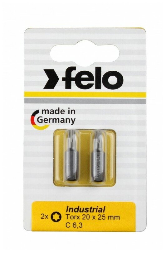 Felo Бита Torx 15X25 серия Industrial 2 шт в блистере 02615036