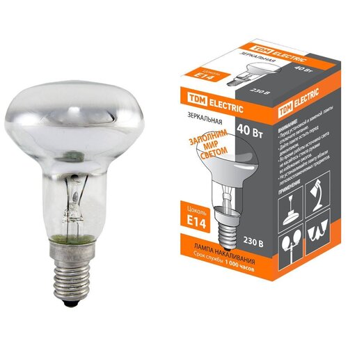 фото Лампа накаливания зеркальная r50-40 вт-230 в-е14 tdm sq0332-0027 (упаковка 20 шт) tdm еlectric