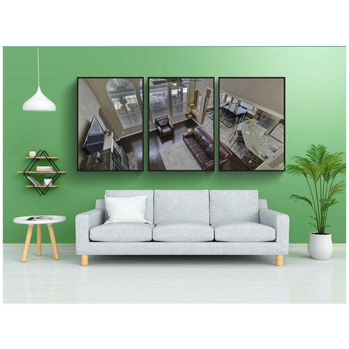 фото Набор модулных постеров для интерьера "гостиная, дом, интерьер" 60x90 см. в тубусе, без рамки lotsprints