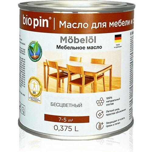 Масло для мебели BIO PIN 0950 Mobell бесцветное 0,375 л 09500