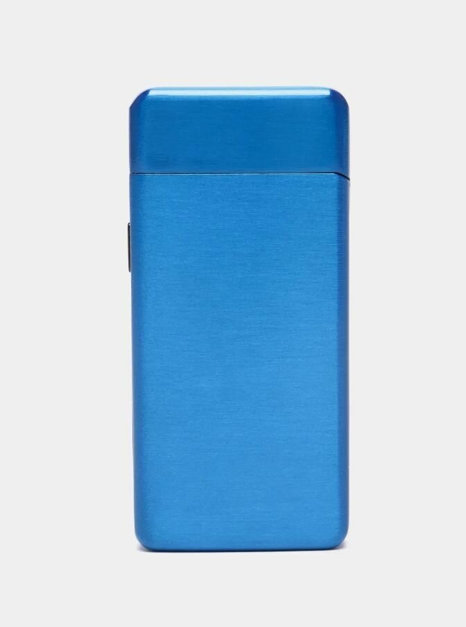 Зажигалка электронная подарочная импульсная, USB, синий - фотография № 13
