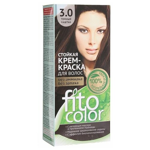 Стойкая крем-краска для волос Fitocolor, тон темный каштан, 115 мл стойкая крем краска для волос fitocolor тон темный каштан 115 мл