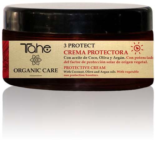 Tahe ORGANIC CARE SOLAR- 3 PROTECT PROTECTIVE CREAM Солнцезащитная маска тройного действия для всех типов волос 300 мл.