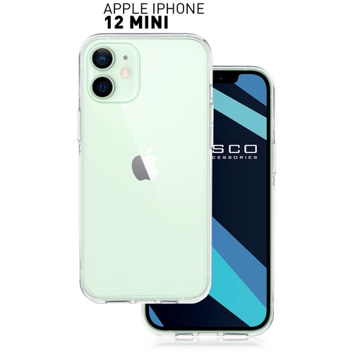 ROSCO/ Силиконовый чехол-накладка для Apple iPhone 12 mini (Эпл Айфон 12 мини) тонкий, качественный, бортик вокруг камер, прозрачный