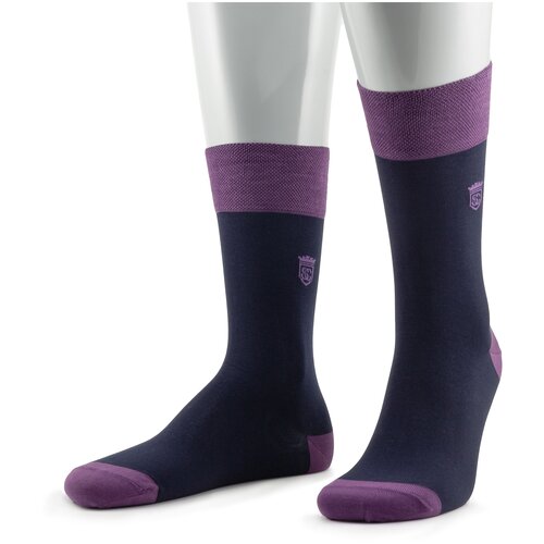 фото Мужские носки из мерсеризованного хлопка sergio di calze синие/фиолетовые, размер 27