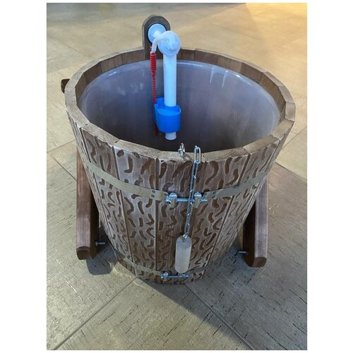 Обливное устройство для бани и сауны ведро из липы, 18 литров, с пластиковой вставкой