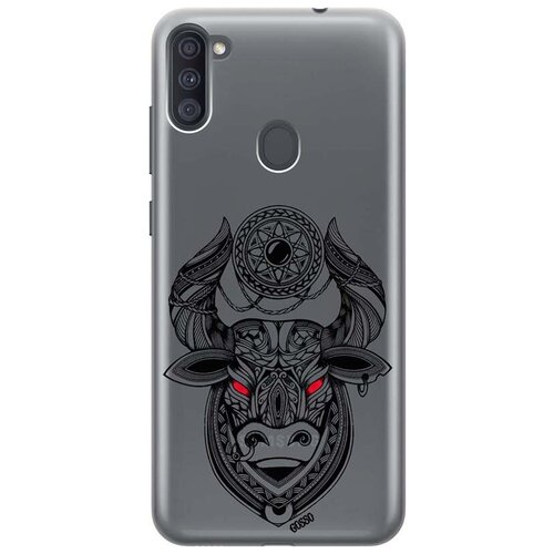 фото Ультратонкий силиконовый чехол-накладка clearview 3d для galaxy a11 / m11 с принтом "grand bull" gosso