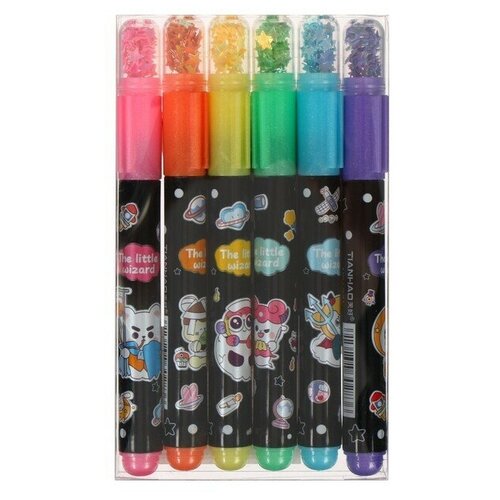 Набор маркеров текстовыделителей 6 цветов звездочки 652₽