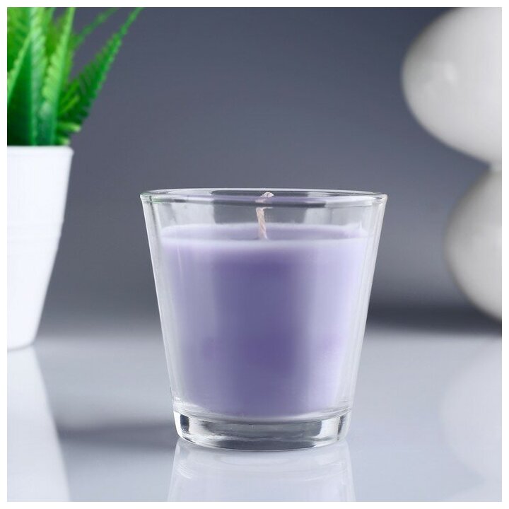 Свеча ароматизированная в стакане "Лаванда"
