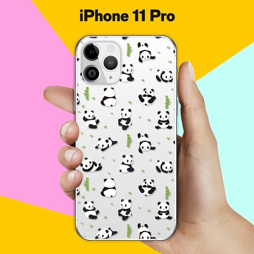 Силиконовый чехол Панды на Apple iPhone 11 Pro силиконовый чехол на apple iphone 11 pro эпл айфон 11 про с рисунком chaos w soft touch черный