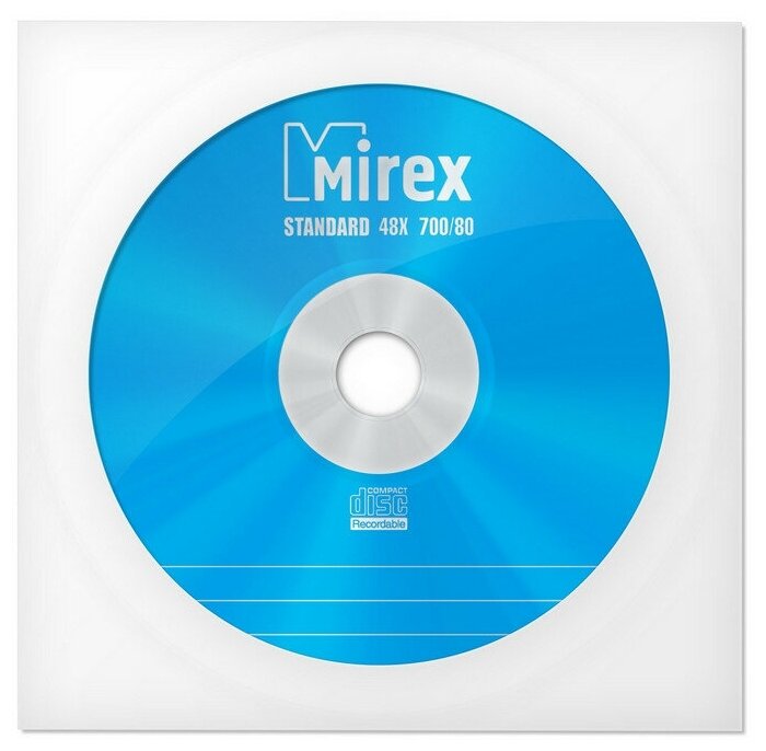 Носители информации CD-R, 48x, Mirex Standard, конверт/1, UL120051A8C, 1 шт.