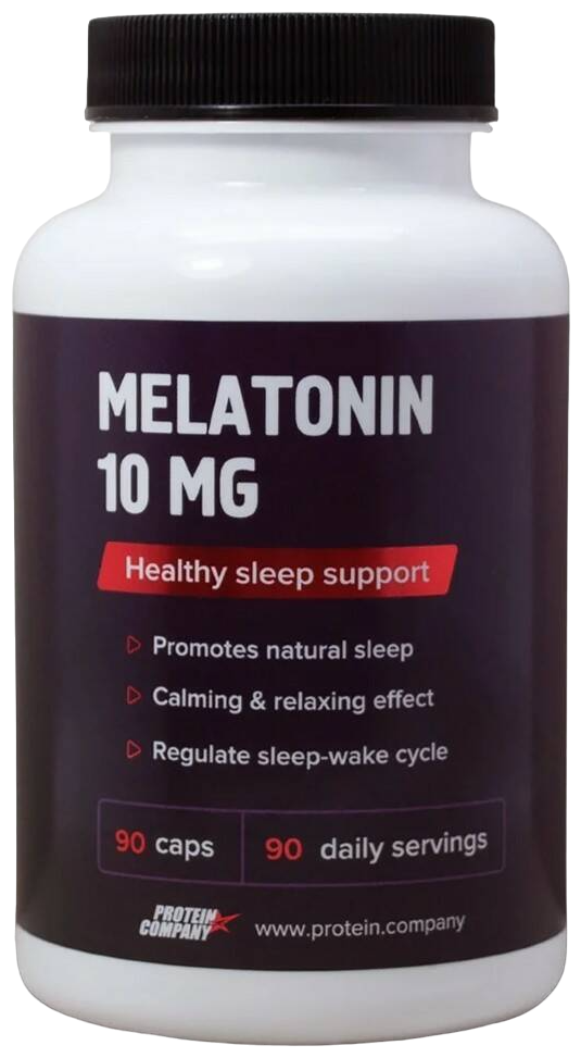 Мелатонин PROTEIN.COMPANY, Melatonin 10 mg, 90 капсул. Таблетки для сна, успокоительное, снотворное, для взрослых.