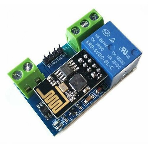 Модуль одноканального электромеханического реле 5В с Wi-Fi ESP-01 Ampertok esp8266 wifi mod esp12e wi fi модуль