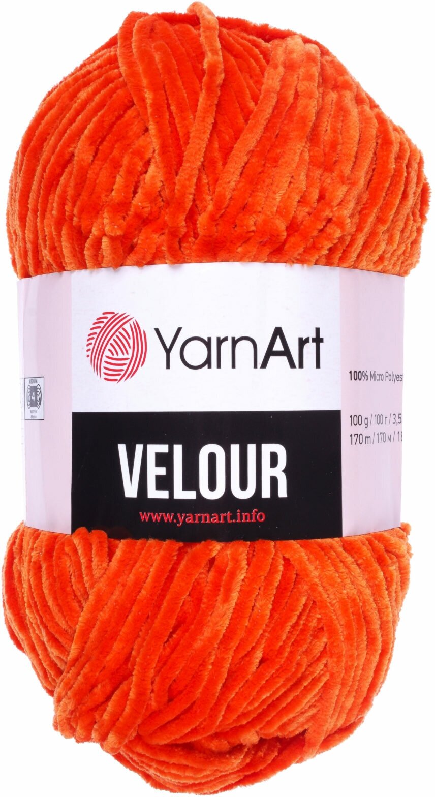 Пряжа YarnArt Velour рыжий (865), 100%микрополиэстер, 170м, 100г, 1шт