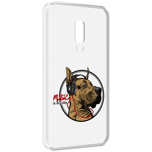 Чехол MyPads музыкальная собака для Meizu 15 задняя-панель-накладка-бампер