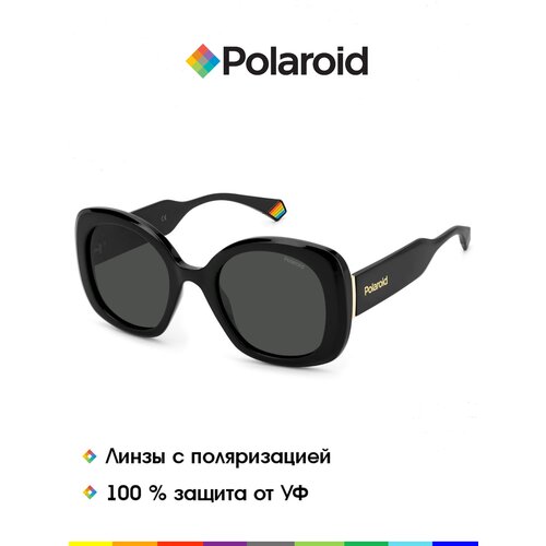 фото Солнцезащитные очки polaroid, квадратные, оправа: пластик, спортивные, устойчивые к появлению царапин, поляризационные, с защитой от уф, для женщин, черный