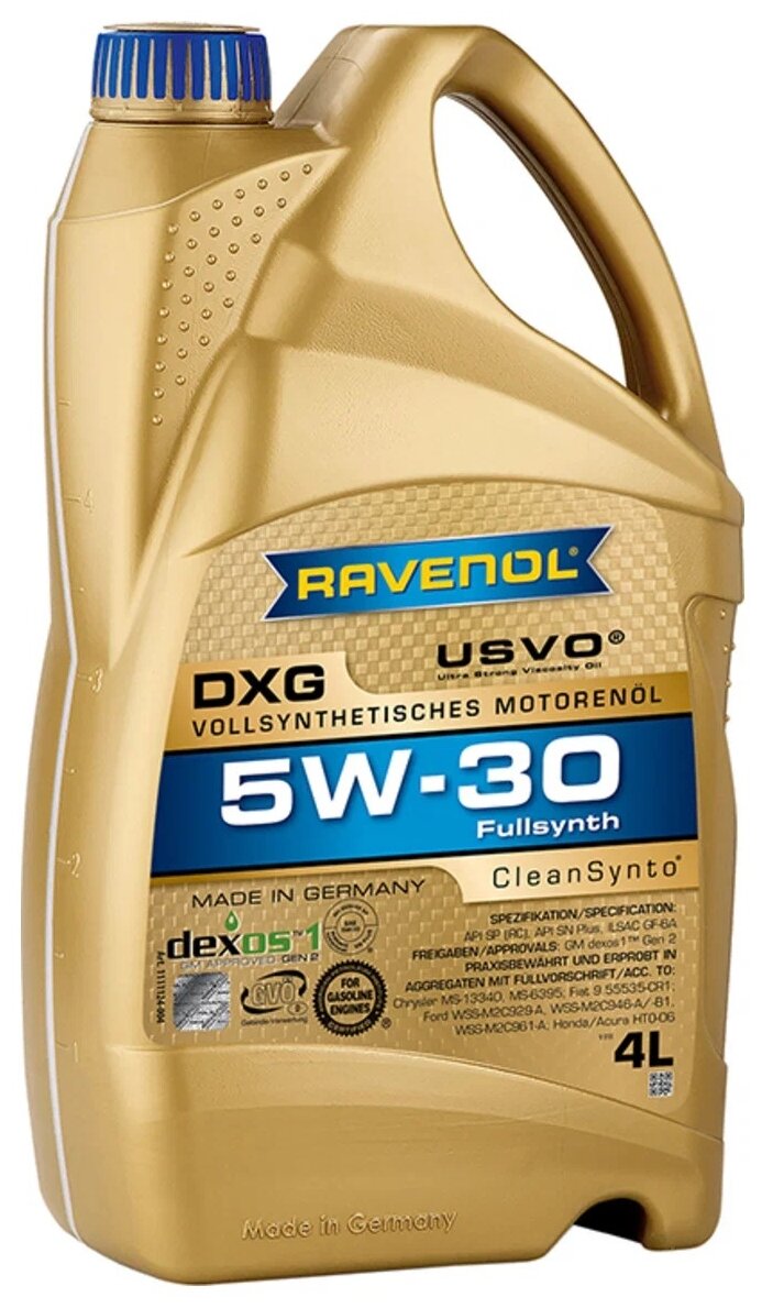 Масло моторное RAVENOL DXG 5W30 4л (синтетика)