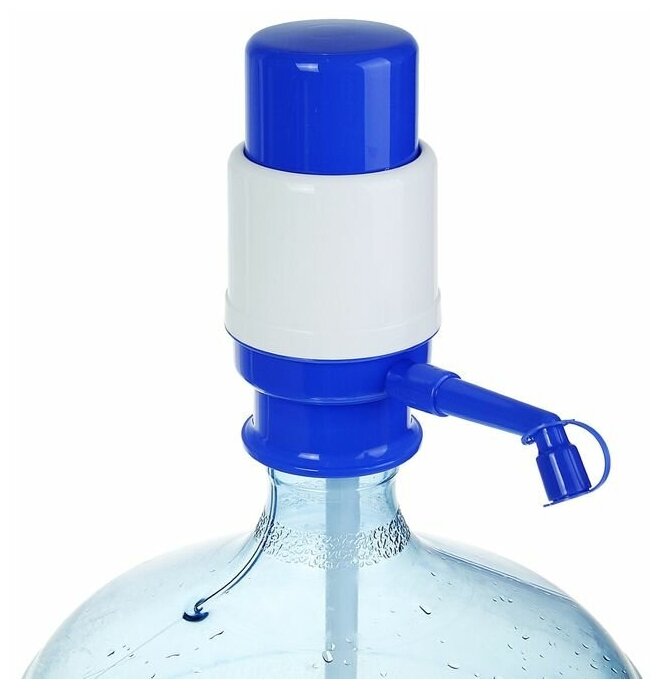 Помпа для воды LESOTO Mini, механическая, под бутыль от 11 до 19 л, голубая - фотография № 4