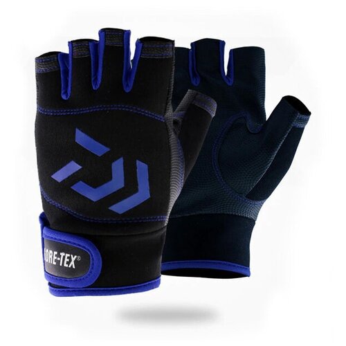 фото Перчатки daiwa с открытыми пальцами (черно-синие)
