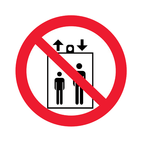 Запрещается пользоваться лифтом P34
